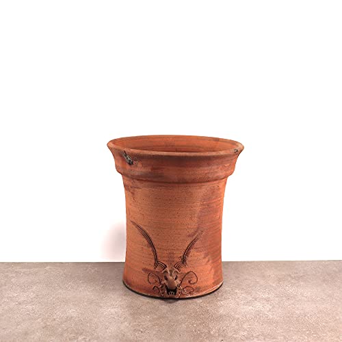 Palatina Werkstatt hoher Blumentopf Blumenkübel aus Terracotta | frostfester Pflanzgefäß Pflanztopf Deko für Innen Außen (L) von Palatina Werkstatt