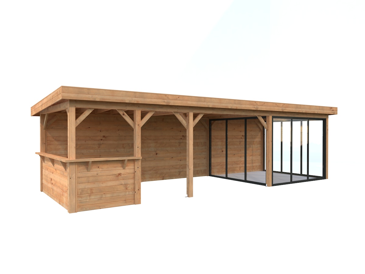 Palmako Gartenhaus Connect Lenna 24,9 m² Set 716 Slide Plus mit Isolierglas-Schiebetüren - 28 mm hellbraun tauchgrundiertt Palmako Gartenhaus Connect Lenna 24,9 m² Set 716 Slide Plus mit Isolierglas-Schiebetüren - 28 mm hellbraun tauchgrundiertt von Palmako
