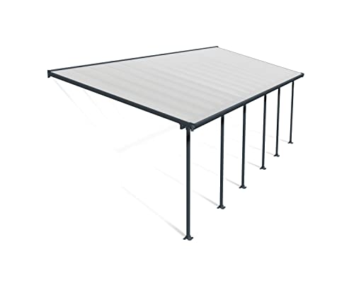 Palram Canopia by Terrassenüberdachung Alu Feria 3X9.15 Polycarbonat Hohlkammerplatten Pergola 915 x 300 cm Grau zur Überdachung ihrer Terrasse von Palram