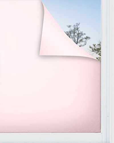 Panorama Fensterfolie Rosa 120x100 cm - Blickdichte Fensterfolie - Fensterfolie - Milchglasfolie Selbstklebend Fenster - Selbsthaftend Folie - Klebefolie Fenster - Sichtschutzfolie Fenster von Panorama