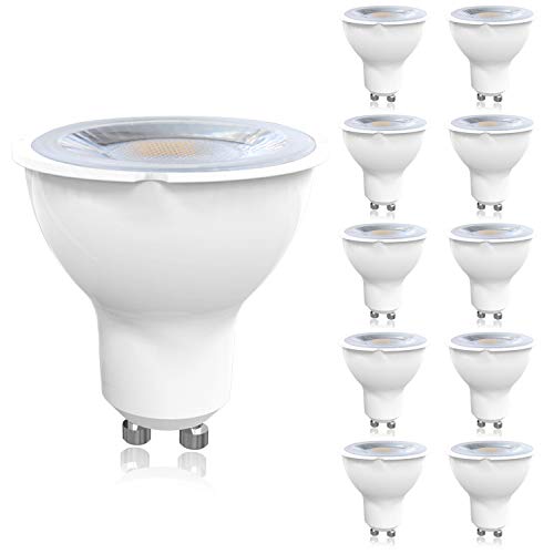 Panorama24 LED GU10 SET 10 Stück 7 W mit einer Leuchtkraft von 59 W, kaltweiß (6500 K), 556 lm, 38 ° Abstrahlwinkel, A+, Glühbirne, Birne, Halogen, Lampe, Spot, Strahler von Panorama24