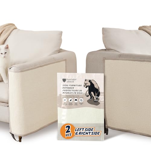 Panther Armor Kratzmatte & Kratzschutz für die Katze - Natürlicher Sisal Kratzteppich & Kratzmöglichkeit für das Sofa - Katzen Couch Abdeckung von Panther Armor