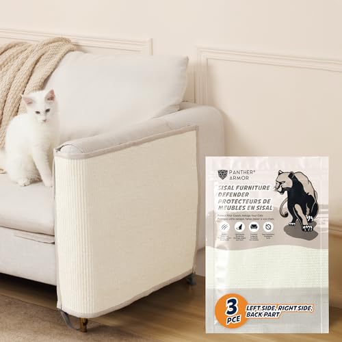 Panther Armor Kratzmatte & Kratzschutz für die Katze - Natürlicher Sisal Kratzteppich & Kratzmöglichkeit für das Sofa - Katzen Couch Abdeckung von Panther Armor