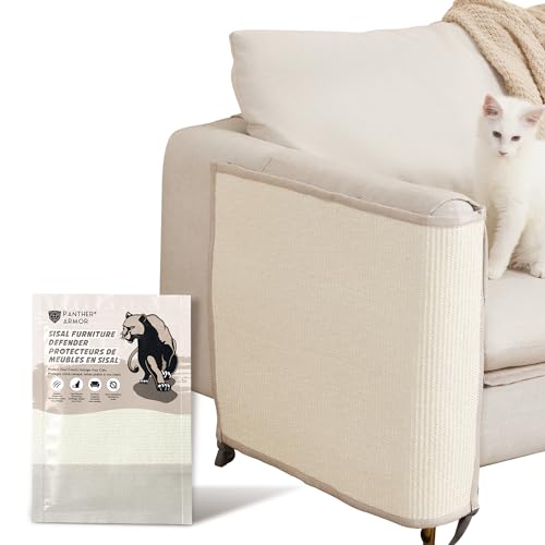 Panther Armor Kratzmatte & Kratzschutz für die Katze - Natürlicher Sisal Kratzteppich & Kratzmöglichkeit für das Sofa - Katzen Couch Abdeckung von Panther Armor