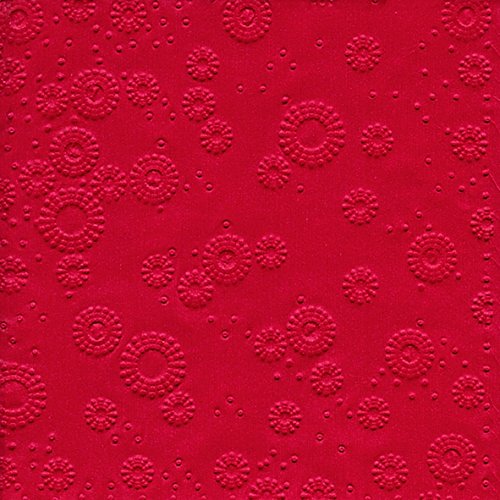 32 Lunch servietten geprägt Momente Uni rubin rot (Moments"Uni ruby")1/4 gefalzt, 3-lagig, geprägt Größe offen: 33x33 von Paper+Design