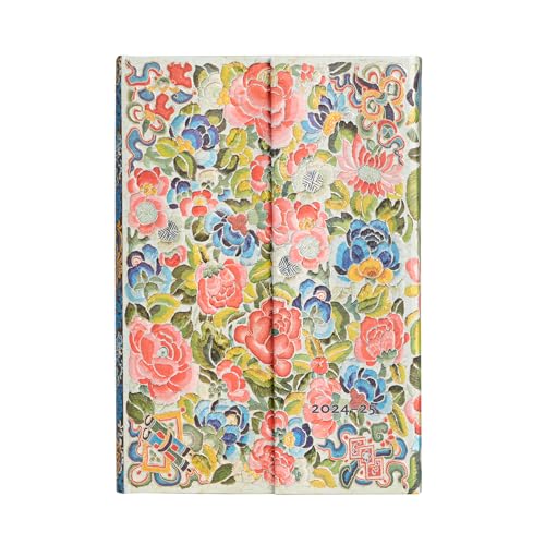 Pear Garden (Peking Opera Embroidery) Mini 18-month Horizontal Hardback Dayplanner 2025 (Wrap Closure) von Paperblanks