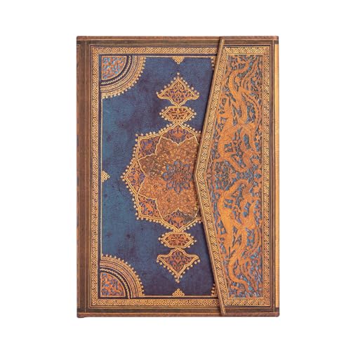 Safavid Indigo (Safavid Binding Art) Midi Lined Hardcover Journal: Hardcover, 120 gsm, ribbon marker, memento pouch, wrap closure von Paperblanks