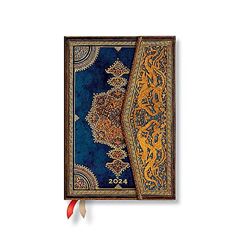 Safavid Indigo (Safavid Binding Art) Mini Verso 12-month Dayplanner 2024 von Paperblanks