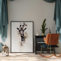 Giraffen Portrait Aus Rauch/Giraffe Poster Premium Ap3168 Animal Art Wandbild Wandbilder von PapergramArt