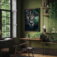 Leopard Portrait Im Dschungel Poster Premium Ap3045/Animal Art Wandbild Wandbilder von PapergramArt