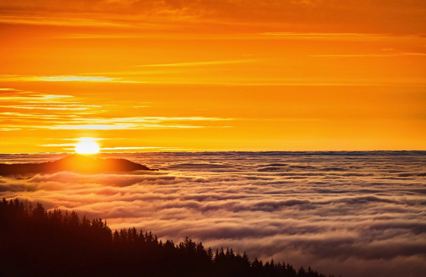 Papermoon Fototapete SONNENUNTERGANG-NATUR LANDSCHAFT BERGE GEBIRGE ALPEN von Papermoon