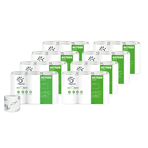Papernet Bio Tech 2-lagiges Toilettenpapier 407569 8 Packungen mit 12 einzeln verpackten Rollen mit je 165 Blatt 11 x 9,5cm Rollenlänge 18,1m Durchmesser 10cm WC Papier weiß standard Papernet Bio Tech 2-lagiges Toilettenpapier 407569 8 Packungen mit 12 einzeln verpackten Rollen mit je 165 Blatt 11 x 9,5cm Rollenlänge 18,1m Durchmesser 10cm WC Papier weiß standard von Papernet