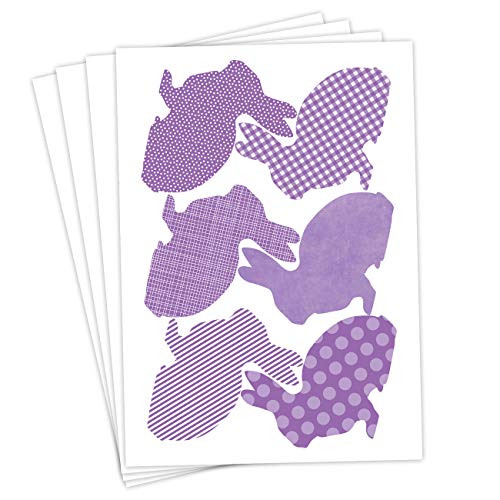 Papierdrachen 24 Oster Aufkleber zum Basteln und Dekorieren - Motiv rosa silhouettierte Osterhasen - Sticker Nr 19 - Ostern 2023 von Papierdrachen