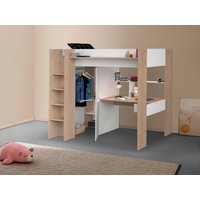 Parisot Hochbett "Heavy", ALL-IN-ONE, mit Kleiderschrank, Schreibtisch, Leiter, Stauraum von Parisot