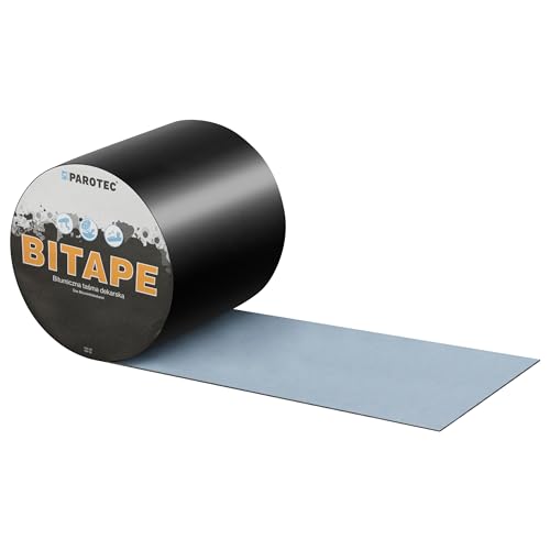 Parotec BiTape Bitumenband Bitumendachband Dachreparatur Dachdeckerband Spezialband Maximale Haftkraft Aluminium Resistent Gegen Wasser Feuchtigkeit UV-Strahlen 150mm x 10lfm Schwarz (RAL9005) von Parotec