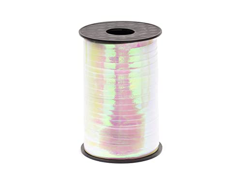 Dekoratives Geschenkband 5mm x 225m Irisierend Rosa Holografisch Wasserfest - Dekoband Kräuselband Polyband - für Hochzeit Weihnachten Basteln & Geschenkverpackung von PartyDeco