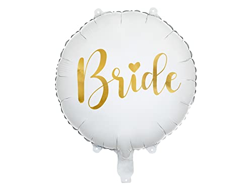 Folienballon Bride 35cm rund Helium Luftballon Partyballon JGA Hochzeit Braut Deko Partydeko von PartyDeco