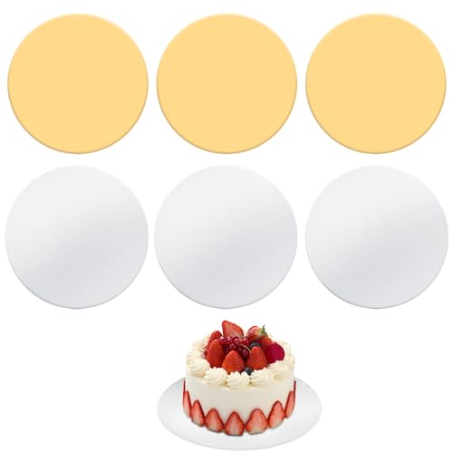 Tortenplatte Pappe, Cake Board, Kuchenplatte Silber, Tortendeko Gold, Tortenunterlage Rund, Backzubehör Für Torten, Wiederverwendbar 3 Mm Dick Tortenboden Für Kuchen Torten Brot Gebäck (30 * 30cm) von Pasdrucn