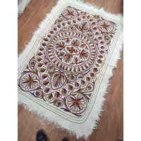 Kashmir Namda, Kashmir Teppiche, Handbestickte Teppiche, Boho Teppiche, Wohnkultur, Wollteppiche-6Ft×4Ft von PashminastoreArt