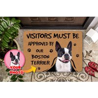 Personalisierte Boston Terrier Fußmatte, Individuelle Bostie-Besitzer Willkommensmatte, Haustier Housewarming Geschenk, Abschlussgeschenk Für von PassionifyCO