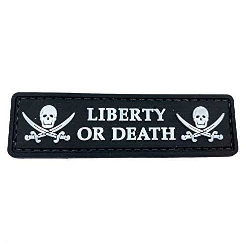 Liberty or Death Pirat Airsoft PVC Klett Emblem Abzeichen Patch (Schwarz) von Patch Nation