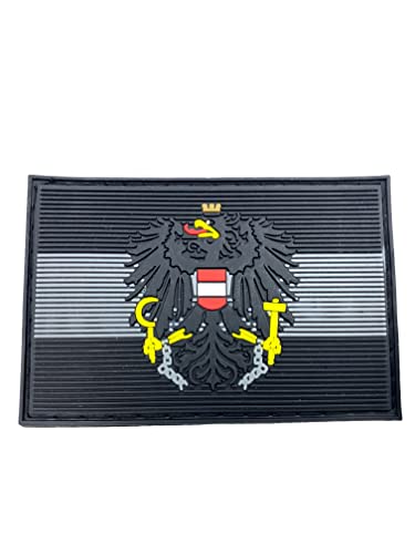 Österreichisches Österreich Schwarz Profiliert Flagge Taktisch PVC Airsoft Paintball Klettverschluss-Flecken Kader Patch von Patch Nation