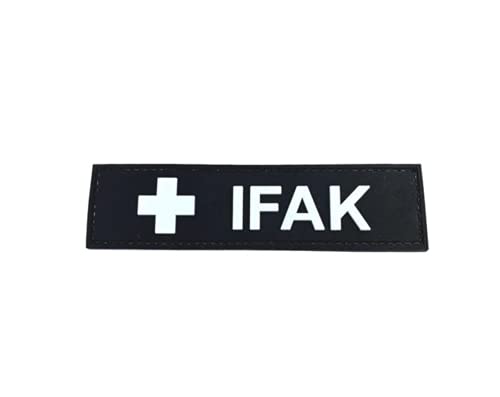 Patch Nation IFAK Individual First Aid Kit PVC Airsoft Paintball Klett Emblem Abzeichen Patch (Schwarz) von Patch Nation