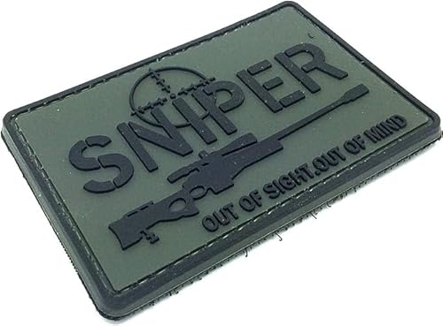 Patch Nation Sniper Out of Sight, Out of Mind PVC Airsoft Paintball Morale Patch von Patch Nation