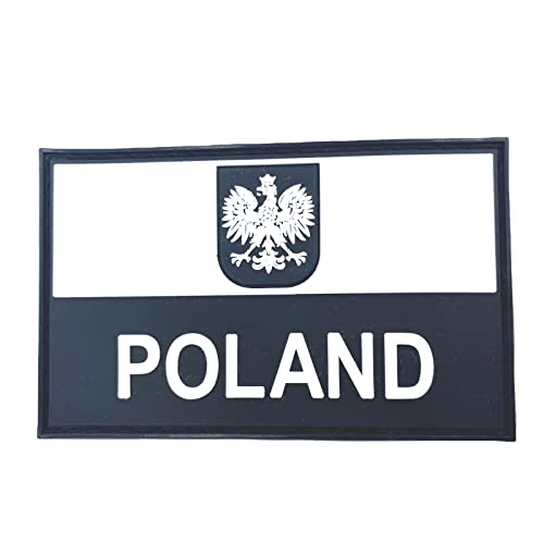 Polen Polnisch Polska Gedämpft Schwarz Kamm Flagge Taktisch PVC Airsoft Paintball Klettverschluss-Flecken Kader Patch von Patch Nation