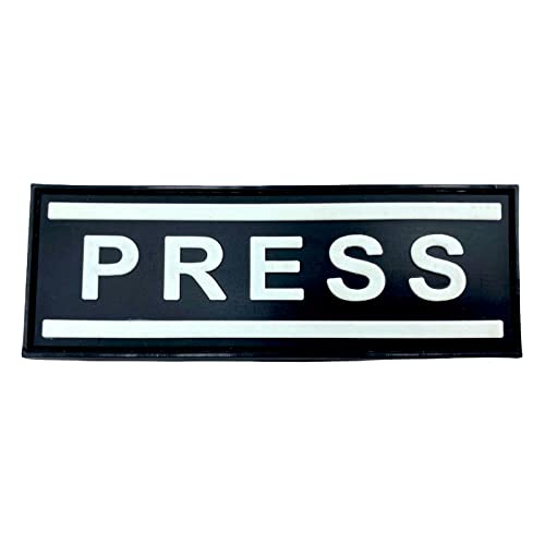 Press Journalist Fotograf Airsoft PVC Klett Emblem Abzeichen Cosplay Patch (Schwarz Leuchten im Dunkeln) von Patch Nation