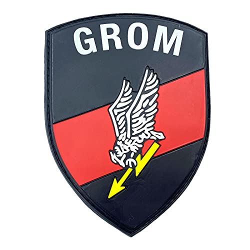 Spezialeinheiten der Polnischen Armee GROM PVC Morale Klett Abzeichen Patch (Schwarz Leuchten im Dunkeln) von Patch Nation