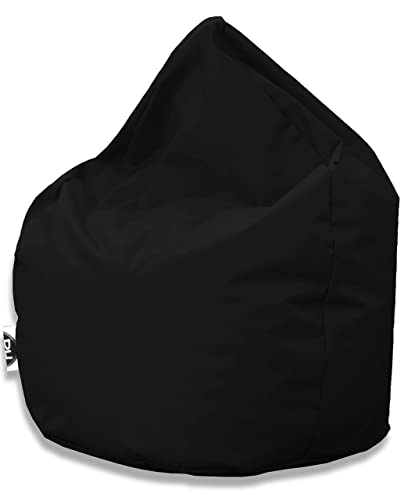 PATCH HOME Patchhome Sitzsack Tropfenform - Schwarz für In & Outdoor XXL 420 Liter - mit Styropor Füllung in 25 versch. Farben und 3 Größen von PATCH HOME