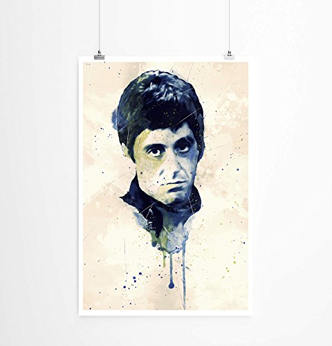 Paul Sinus Art Al Pacino Scarface I 90x60cm auf Masterclass Metallic Pearl High Gloss Photo Paper von Paul Sinus Art