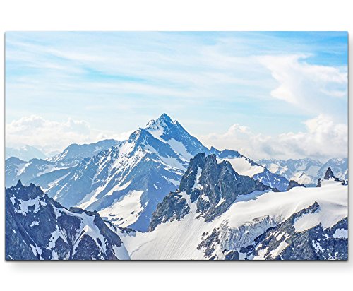 Paul Sinus Art Leinwandbilder | Bilder Leinwand 120x80cm schneebedeckte Berggipfel der Alpen Paul Sinus Art Leinwandbilder | Bilder Leinwand 120x80cm schneebedeckte Berggipfel der Alpen von Paul Sinus Art