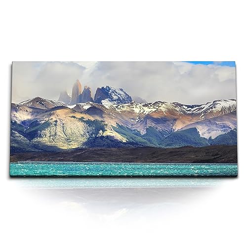 Kunstdruck Bilder 120x60cm Nationalpark Torres del Paine Chile Berge Meer Natur von Paul Sinus