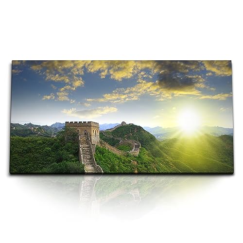 Paul Sinus Kunstdruck Bilder 120x60cm Chinesische Mauer Asien Sonnenuntergang Natur China von Paul Sinus