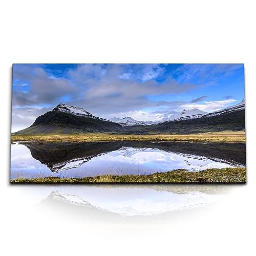 Paul Sinus Kunstdruck Bilder 120x60cm Natur Berge See Island Schneegipfel von Paul Sinus