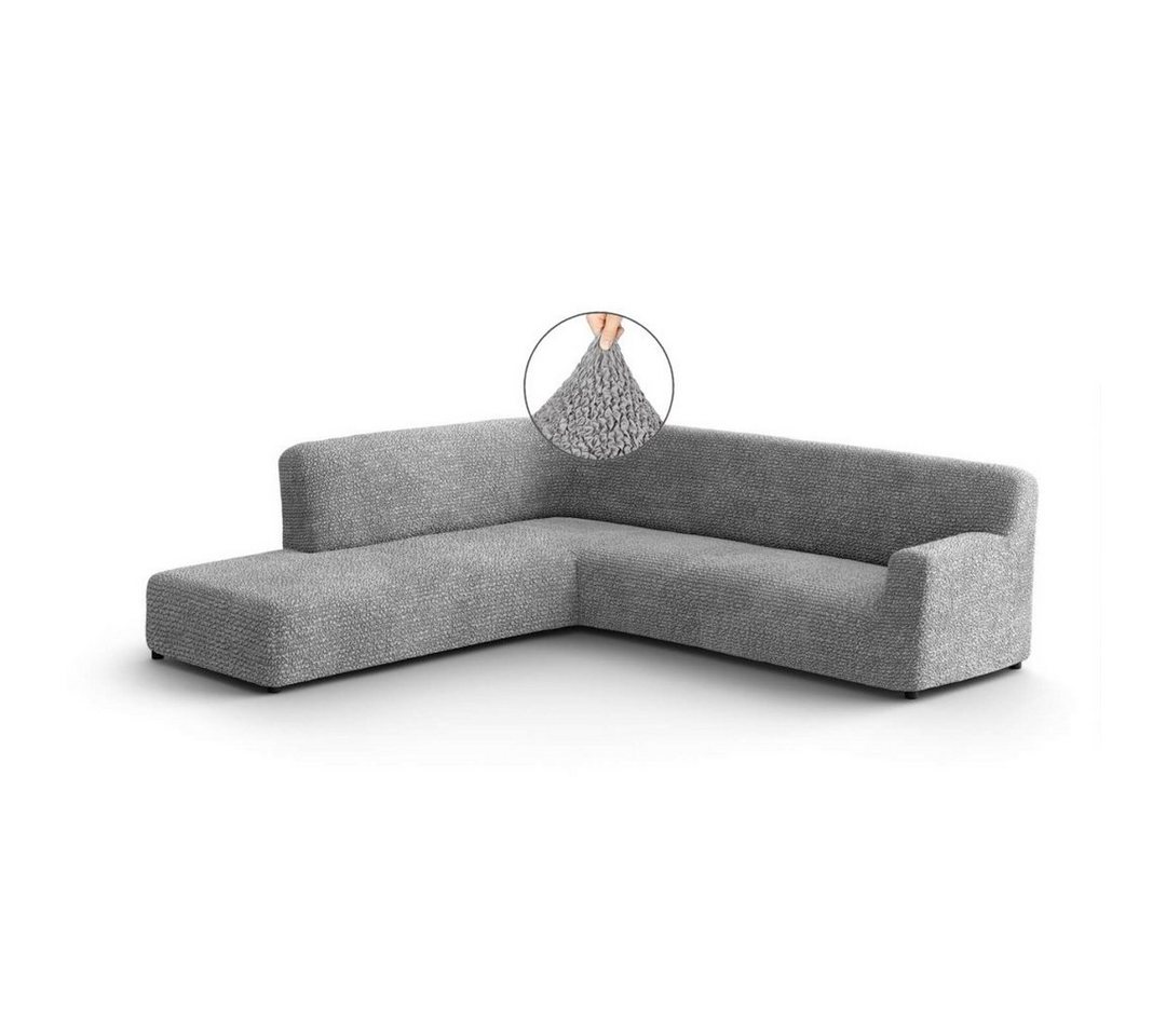 Ecksofahusse 1-teiliger Bezug für Ecksofa mit Halbinsel (Ottomane), Paulato by GA.I.CO, italienische Handarbeit, blickdichte, widerstandsfähige Mikrofaser von Paulato by GA.I.CO