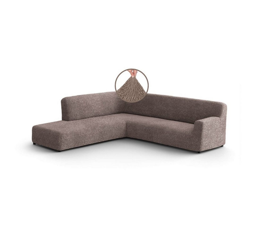 Ecksofahusse 1-teiliger Bezug für Ecksofa mit Halbinsel (Ottomane), Paulato by GA.I.CO, italienische Handarbeit, blickdichte, widerstandsfähige Mikrofaser von Paulato by GA.I.CO