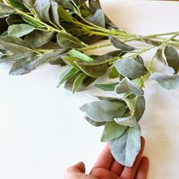 Künstlicher Blattstiel Mit Blättern, Hochzeitsstraußfüller, Kunstblumen, Künstliches Grün, 70 cm, Gefrostete Optik von PaulettaCrafts