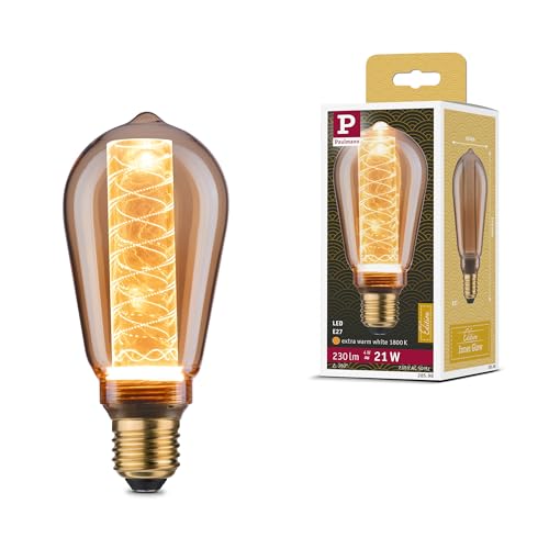 Paulmann 28598 LED Lampe ST64 Inner Glow 4W Retro Leuchtmittel Gold mit Innenkolben Glas 1800K Goldlicht E27 von Paulmann