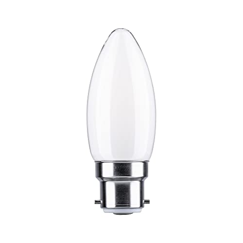 Paulmann 28899 LED Lampe Kerze B22d 470lm 4,7 Watt dimmbar Leuchtmittel Opal 2700 K B22d von Paulmann