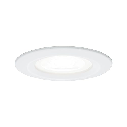 Paulmann 92978 Nova LED Einbauleuchte rund 1x6,5W Einbaustrahler Weiß matt Spot Alu Zink Einbaulampe 4000K GU10 von Paulmann