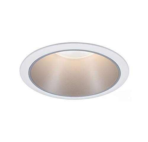 Paulmann 93398 Einbauleuchte Cole starr rund dimmbar Einbaustrahler Weiß matt, Silber Spot Aluminium, Kunststoff Einbaulampe GU10 von Paulmann