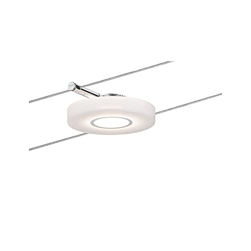 Paulmann 94090 Seilsystem Seil-Leuchte DiscLED 1 Erweiterung Warmweiß 1x4W LED Chrom Satin Seilleuchte Hängeleuchte, Schwarz / Blau von Paulmann