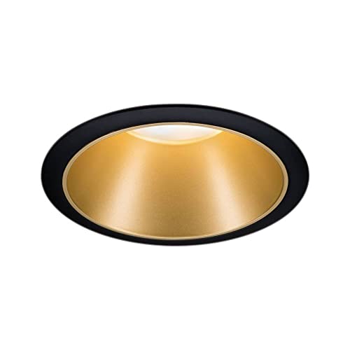 Paulmann 93403 LED Einbauleuchte Cole rund incl 1x6W dimmbar Einbaustrahler Schwarz, Gold matt Einbaulampe Kunststoff, Alu Zink Deckenspot 2700K von Paulmann