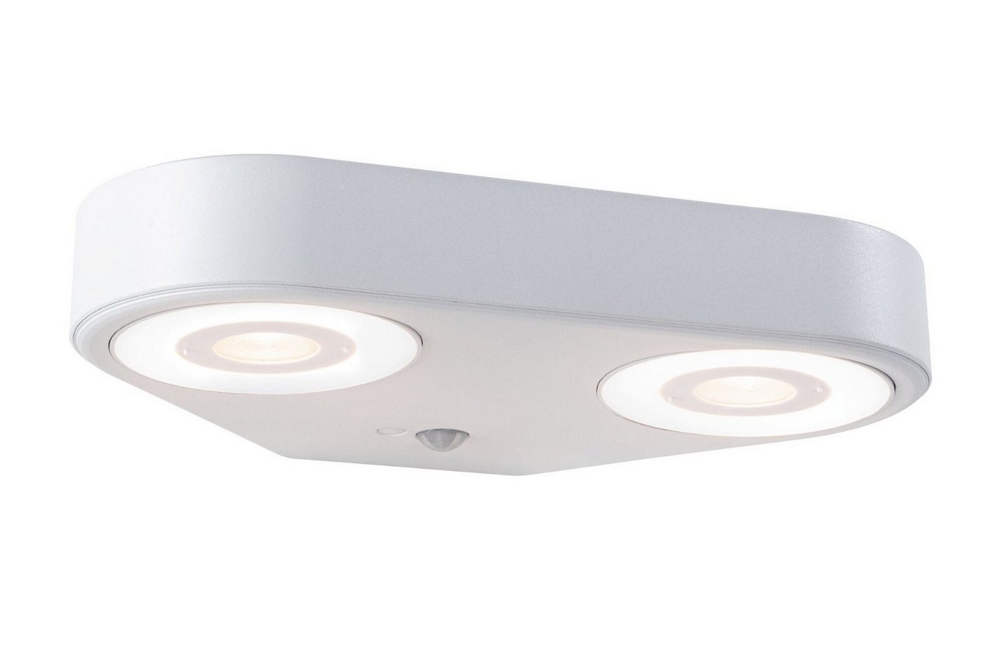 Paulmann LED Außen-Wandleuchte Silma IP44 280x176mm 3000K 2x5,5 / 2x0,7W 2x600lm 230V Aluminium, LED fest integriert, Warmweiß, Bewegungsmelder Zweifacher Lichtaustritt IP44 von Paulmann