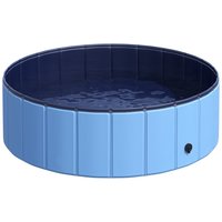 Hundepool Planschbecken Schwimmbecken Schwimmbad Blau Ø100 x H30 cm von PawHut