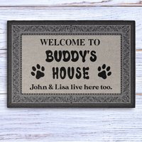 Willkommens-Hundehaus, Personalisierte Fußmatte, Willkommensmatte Für Hund, Individuelle Fußmatte Hunde-Wohndekoration, Hundeliebhaber-Geschenk von Pawsonalize
