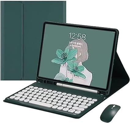 Tastaturhülle für Samsung Galaxy Tab S9/S9 FE Plus 12,5 Zoll mit Maus, intelligente weiche Hülle mit Bluetooth-Tastatur, abnehmbare kabellose Tastatur-Tablet-Hülle mit Stifthalter (Tab S9/S9 FE Plus, von PboyiqiS